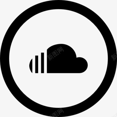 社会SoundCloud的圆形按钮图标图标