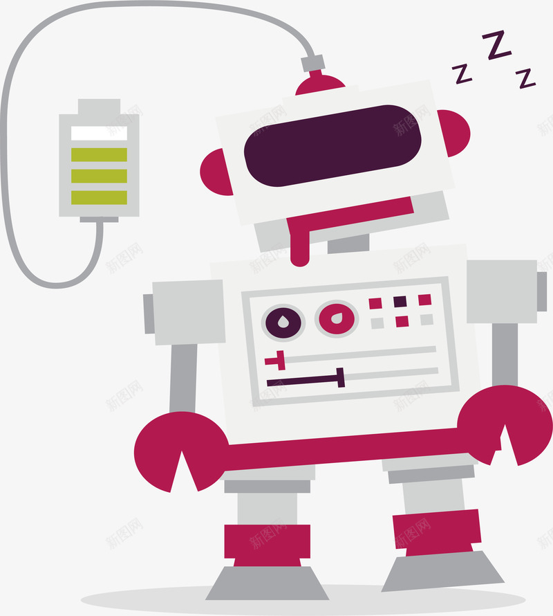 睡觉充电的机器人矢量图ai免抠素材_新图网 https://ixintu.com 充电 智能机器人 机器人 睡觉 睡觉机器人 矢量png 矢量图