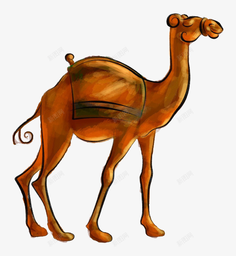 卡通手绘骆驼png免抠素材_新图网 https://ixintu.com 动物 沙漠骆驼 骆驼 骆驼沙漠