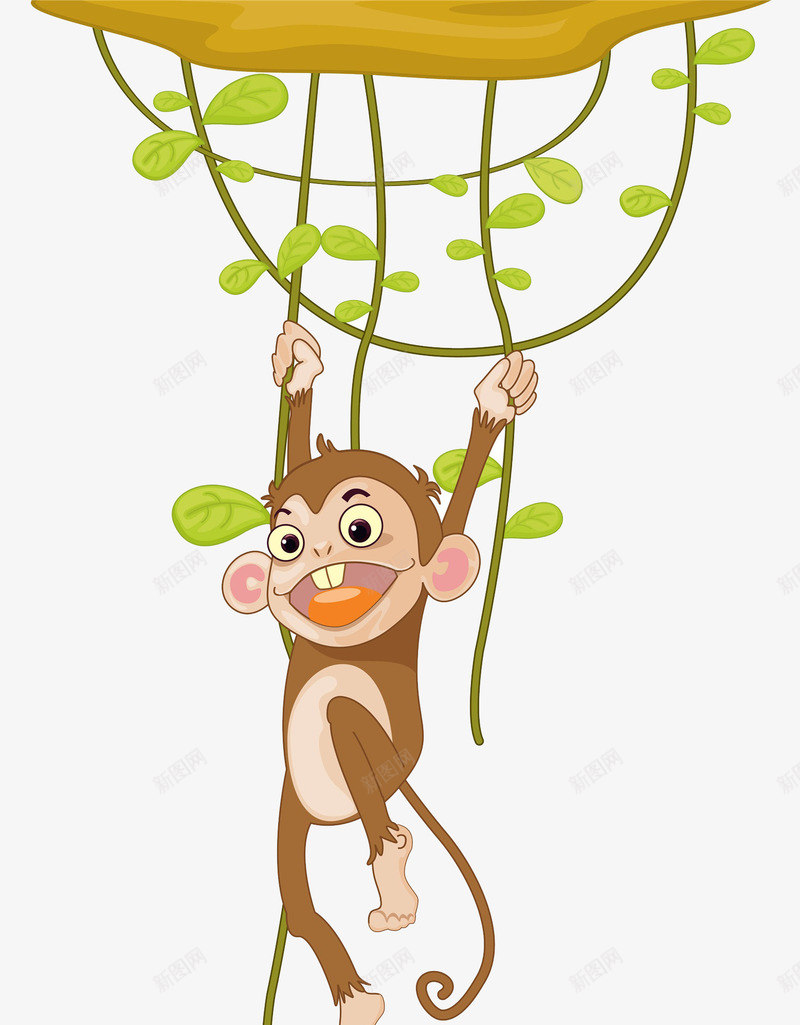 拉着树条荡秋千png免抠素材_新图网 https://ixintu.com 动物 哺乳动物 树条 猴子 猴子尾巴