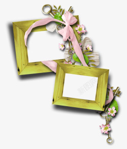 粉色绣花画框素材