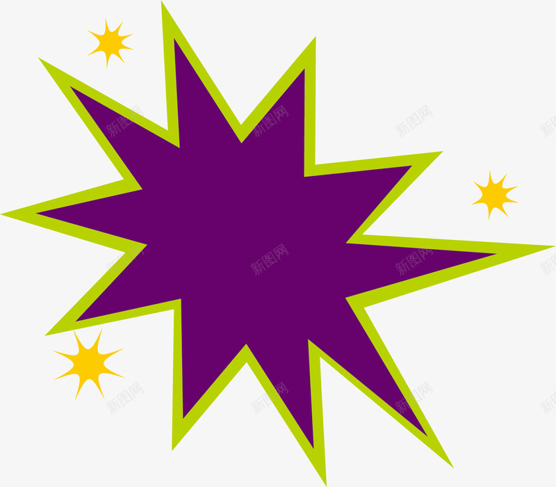 手绘黄色星星标签png免抠素材_新图网 https://ixintu.com 手绘星星 描边 水彩 简约 紫色标签 黄色星星