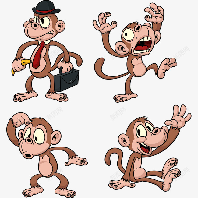 动物猴子png免抠素材_新图网 https://ixintu.com 动物 卡通动物 可爱 猴子