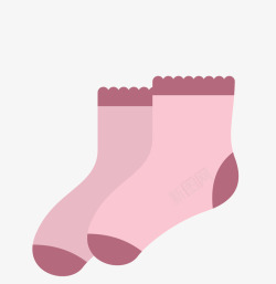 粉色小袜子一双矢量图素材