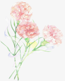 粉色手绘花朵风光素材