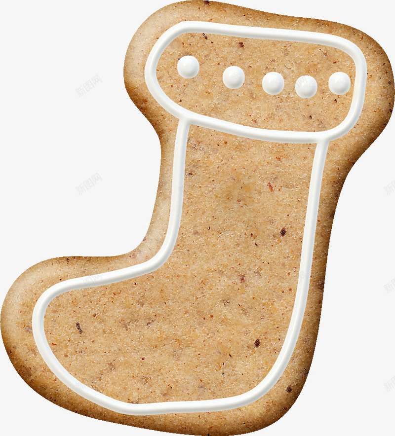 棕色袜子饼干png免抠素材_新图网 https://ixintu.com 创意饼干 棕色饼干 袜子饼干 饼干