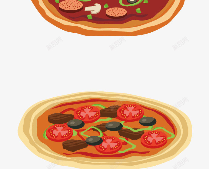 披萨片矢量图ai免抠素材_新图网 https://ixintu.com 免费png 图片 披萨 插图 美食 矢量图