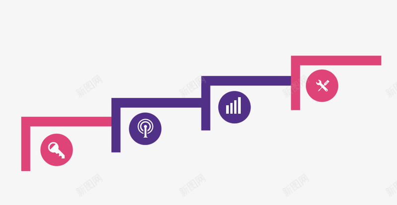 阶梯图标png_新图网 https://ixintu.com ppt元素 ppt图表 创意图表 紫色方框