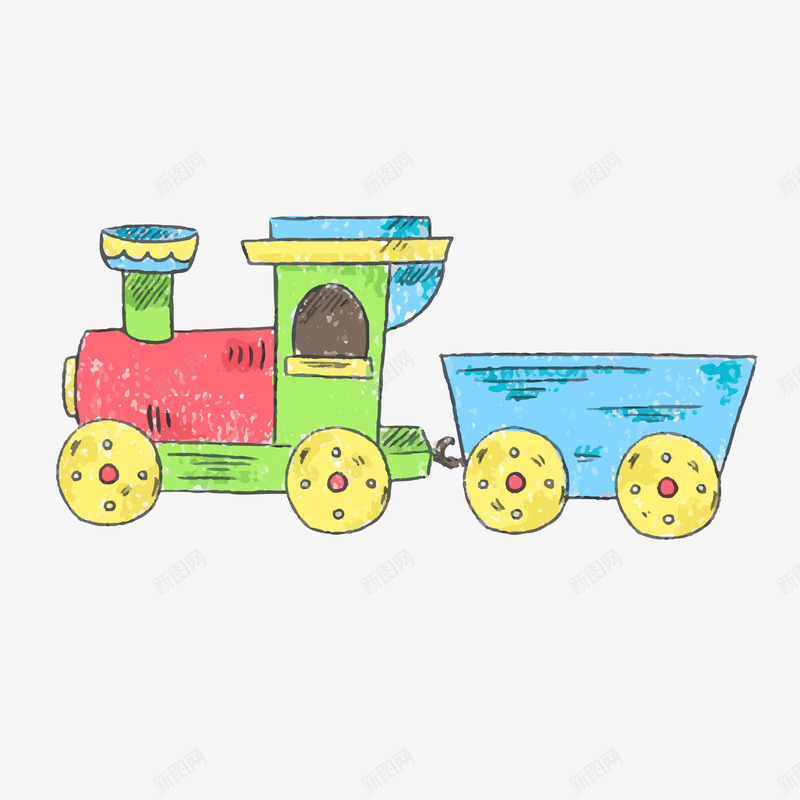 彩色卡通火车玩具png免抠素材_新图网 https://ixintu.com 儿童玩具 卡通玩具 彩色火车 手绘火车 背景装饰