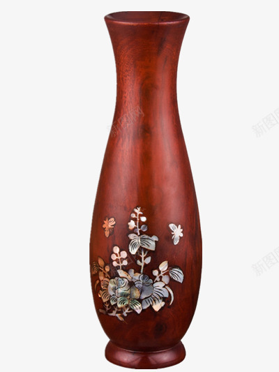 木制花瓶png免抠素材_新图网 https://ixintu.com 室内装饰品 工艺品 摆件 雕花