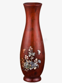 雕花工艺木制花瓶高清图片