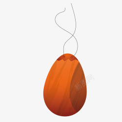 复活节彩蛋橙色吊牌素材