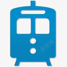 有轨电车火车蓝色图标图标