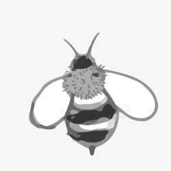 黑白可爱小蜜蜂手绘矢量图素材
