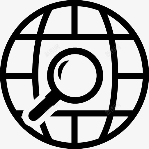 搜索地球图标png_新图网 https://ixintu.com 地球图标 工具 搜索 放大镜 界面 符号