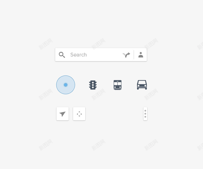 地图工具png免抠素材_新图网 https://ixintu.com APP元素 公交 地图 工具 搜索框 查询 联系人