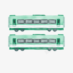 彩绘小火车水彩绘火车车厢高清图片