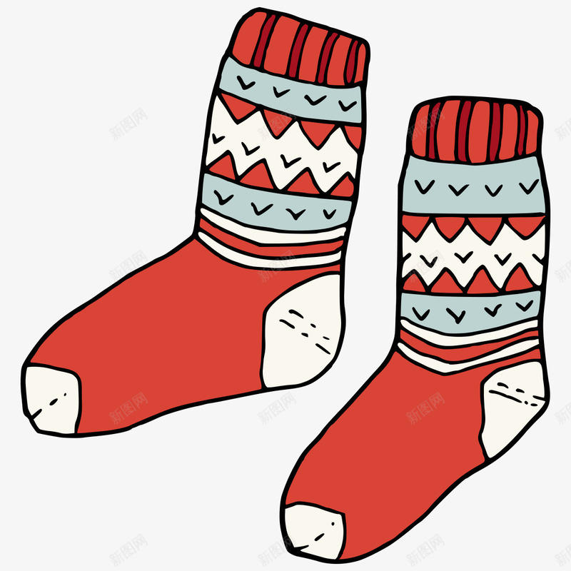 手绘卡通红色袜子png免抠素材_新图网 https://ixintu.com 动漫 动画 圣诞袜子 手绘卡通 红色袜子 装饰袜子
