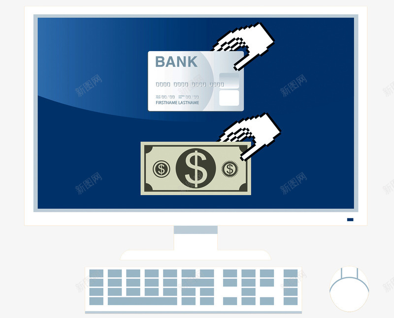电脑在线支付png免抠素材_新图网 https://ixintu.com 付钱 在线支付 电脑 绑定银行卡