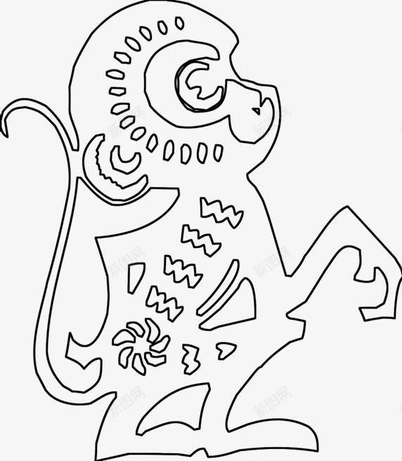 猴子简笔画图标png_新图网 https://ixintu.com PPT 动物 手绘 猴子 简笔画