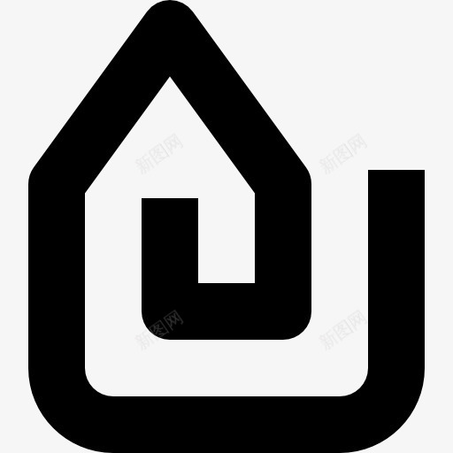 回形针象征房子的形状图标png_新图网 https://ixintu.com 家 形状 房子 纸夹 螺旋形 象征