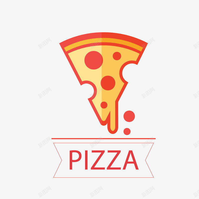 红色卡通披萨背景装饰png免抠素材_新图网 https://ixintu.com pizza 卡通披萨 披萨标签 文案 文案背景 背景装饰 食物