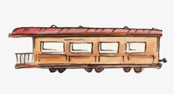 火车厢手绘火车厢背景装饰高清图片