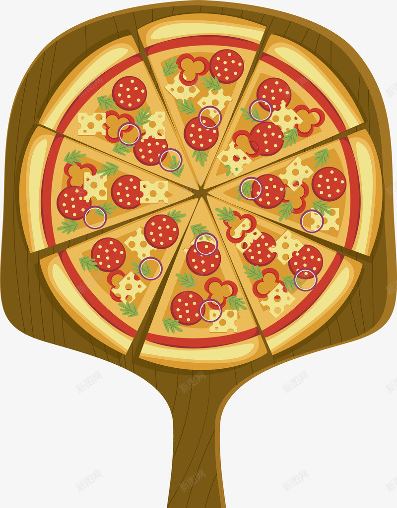 自制烤披萨png免抠素材_新图网 https://ixintu.com 披萨饼 烤披萨 矢量素材 芝士披萨