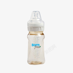 防胀气内胆奶瓶BornFree防胀气宽口奶瓶高清图片