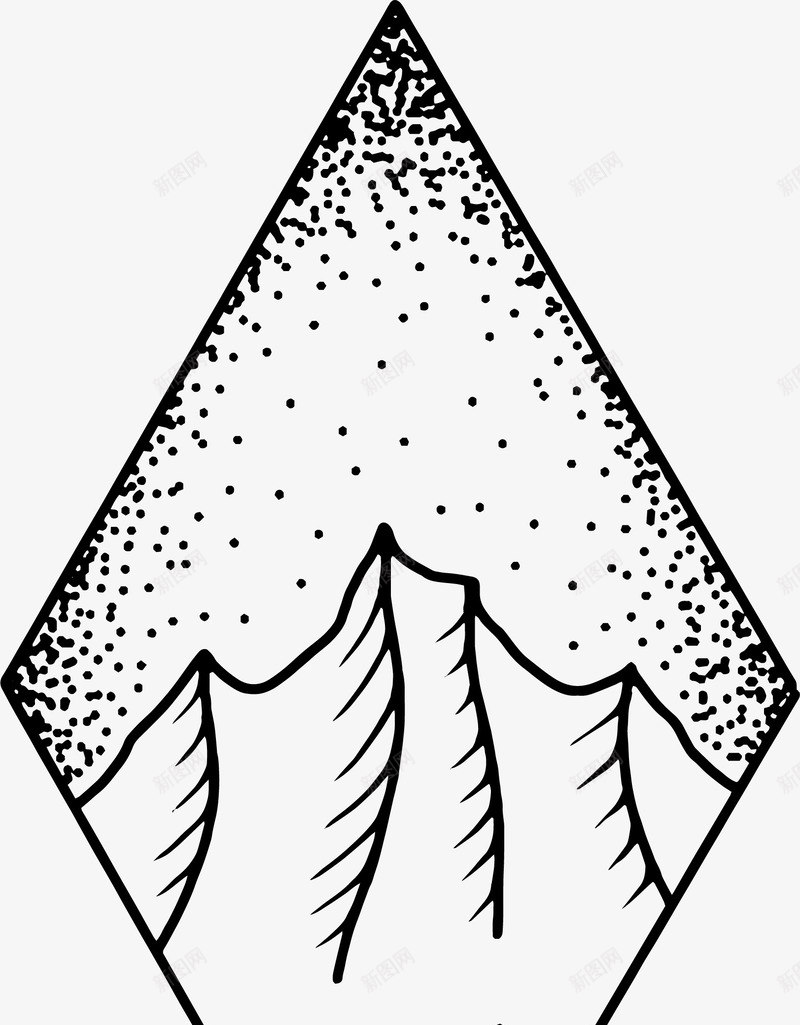 卡通手绘山峰装饰矢量图ai免抠素材_新图网 https://ixintu.com 三角形 三角形山体 卡通手绘山峰装饰 山峰矢量 山峰风景 手绘 矢量图 雪山 黑色