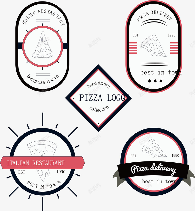 创意披萨logo矢量图图标ai_新图网 https://ixintu.com 好吃 披萨logo 简约 美味 食物 食物设计 矢量图