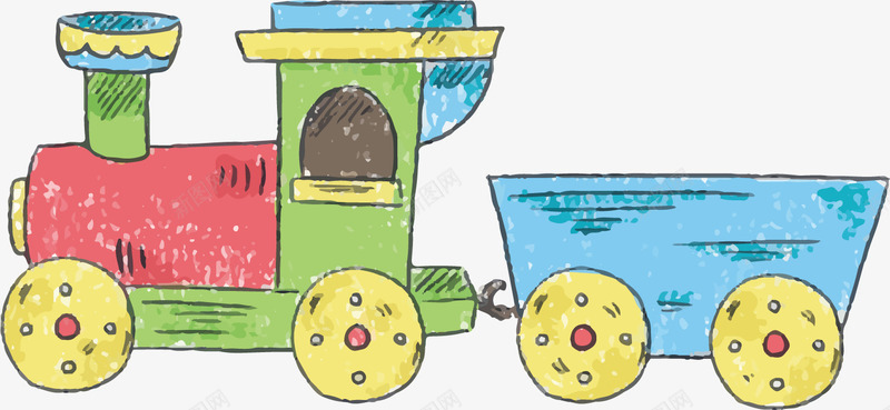 手绘可爱彩色小火车png免抠素材_新图网 https://ixintu.com 创意 可爱 小火车 彩色图 手绘图 简单 艺术