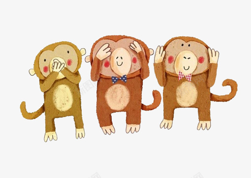 卡通小猴子图标png_新图网 https://ixintu.com 卡通 图标 小猴子 水彩