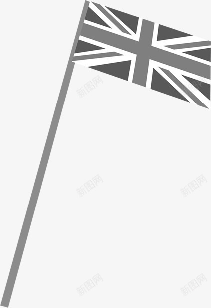 黑色手绘英国国旗png免抠素材_新图网 https://ixintu.com 国旗 英国 黑色