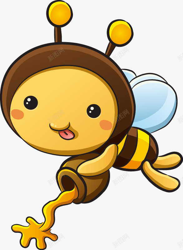 卡通可爱黄色小蜜蜂png免抠素材_新图网 https://ixintu.com 卡通 可爱 小蜜蜂 黄色