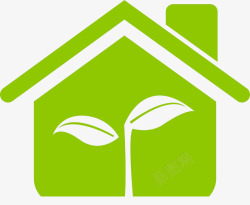 绿色叶子房子素材