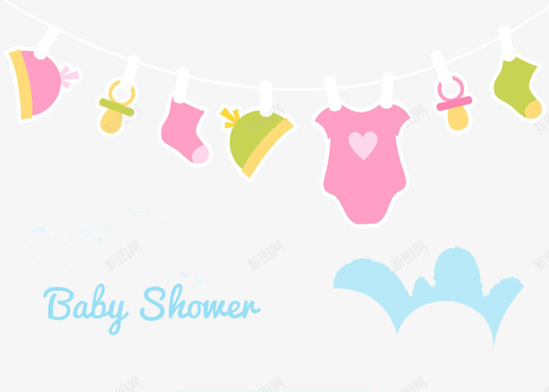 晒条上的婴儿装png免抠素材_新图网 https://ixintu.com 婴儿 婴儿上衣 婴儿帽子 婴儿袜子 婴儿装