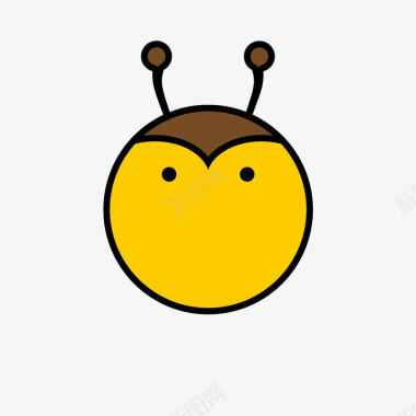 黄色手绘蜜蜂卡通图标矢量图图标
