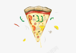 卡通手绘披萨素材