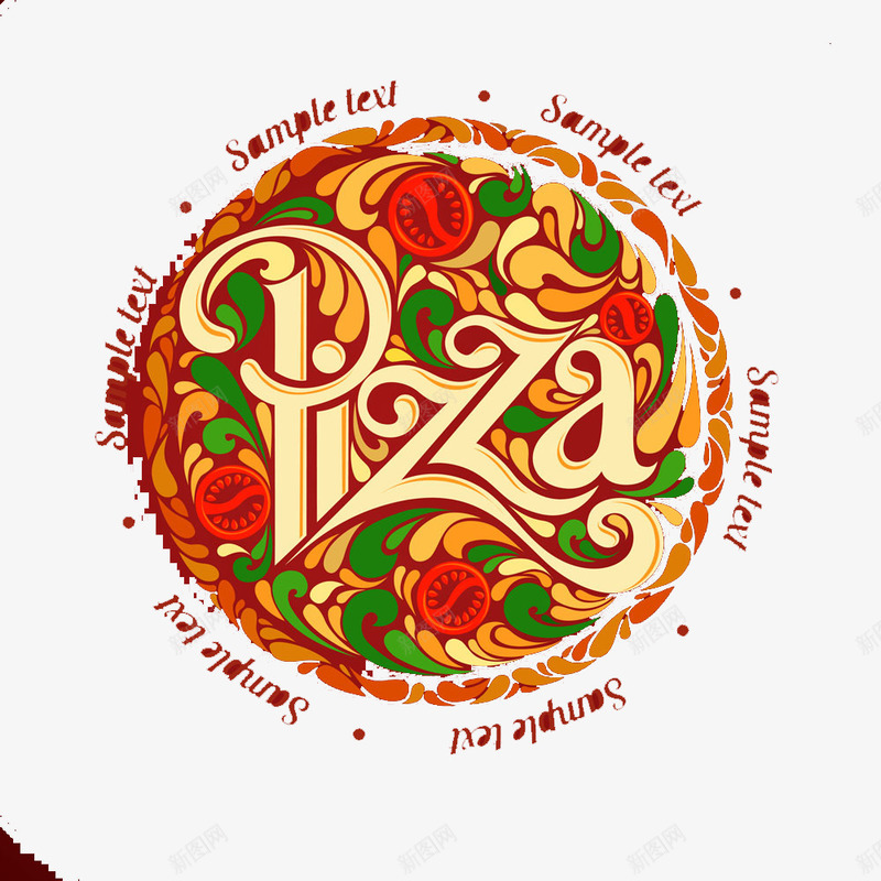 披萨标志png免抠素材_新图网 https://ixintu.com 意大利披萨 披萨 美食