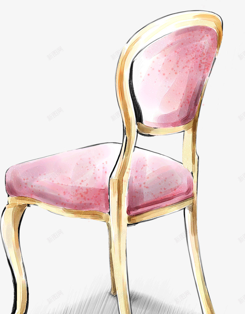 手绘粉色室内凳子装饰png免抠素材_新图网 https://ixintu.com 凳子 室内 粉色 装饰