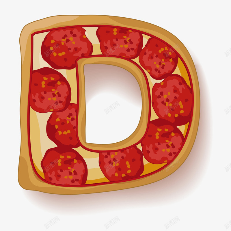 美味披萨字母Dpng免抠素材_新图网 https://ixintu.com 3D英文字母 彩色字母 立体字母 美味披萨字母D 艺术字体 艺术字母 英文字母