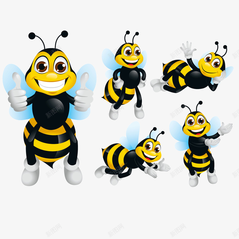 一群卡通人物小蜜蜂png免抠素材_新图网 https://ixintu.com 卡通人物 卡通蜜蜂 蜜蜂 黄色