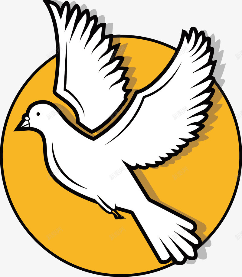 象征和平的鸽子矢量图图标ai_新图网 https://ixintu.com 和平图标 鸟 鸽子 矢量图
