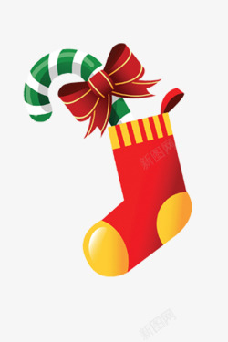 圣诞节伞勾圣诞节礼物袜子高清图片