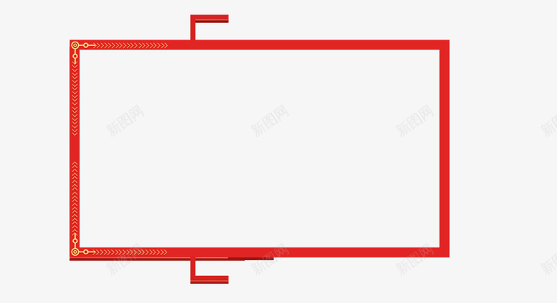 红色边框png免抠素材_新图网 https://ixintu.com 中国红 对话框 输入框 边框