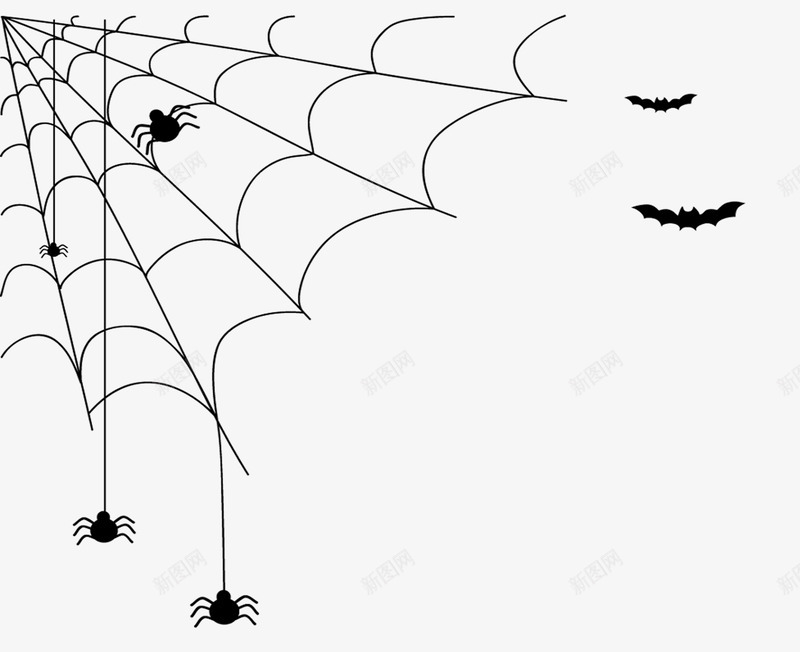万圣蜘蛛png免抠素材_新图网 https://ixintu.com 万圣节 卡通手绘 恐怖黑夜 蜘蛛PNG 蜘蛛网 蝙蝠
