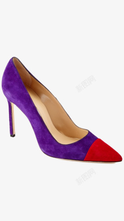 马诺洛紫色磨砂品牌高跟女鞋素材