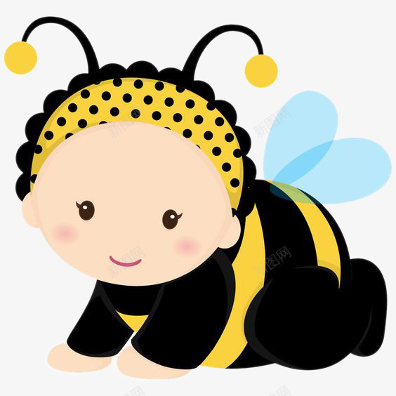卡通动物蜜蜂png免抠素材_新图网 https://ixintu.com 动物 卡通 翅膀 蜜蜂 采蜜