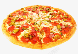 墨西哥胡椒墨西哥胡椒和肉披萨高清图片